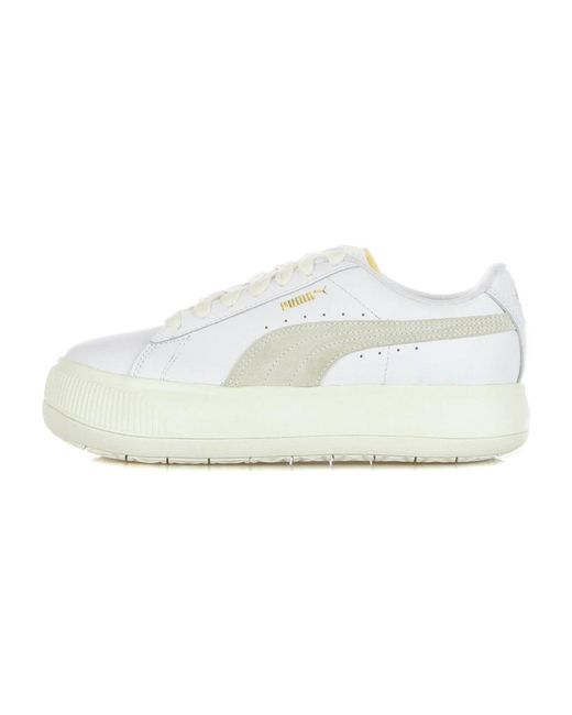 PUMA Schoenen ,Wit ,Suède Witte Suède Lage Sneaker in het White