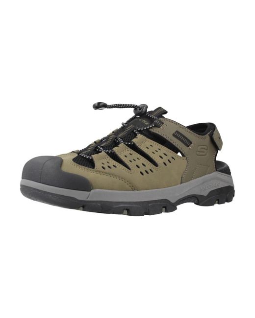 Flat Sandals di Skechers in Brown da Uomo