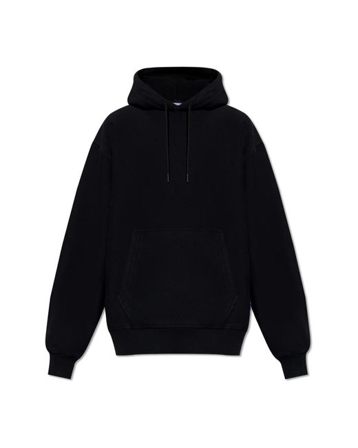 Burberry Hoodies & Sweatvesten ,Zwart ,Katoen Hoodie Met Logo-Patch in het Blue voor heren