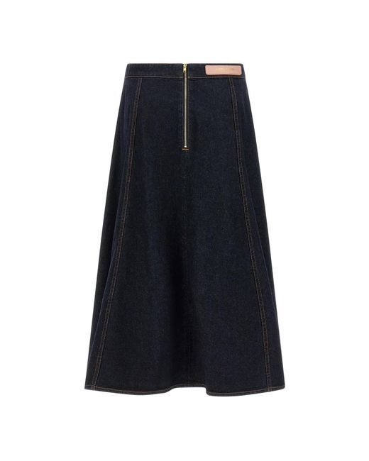 Alberta Ferretti Blue Denim Skirts