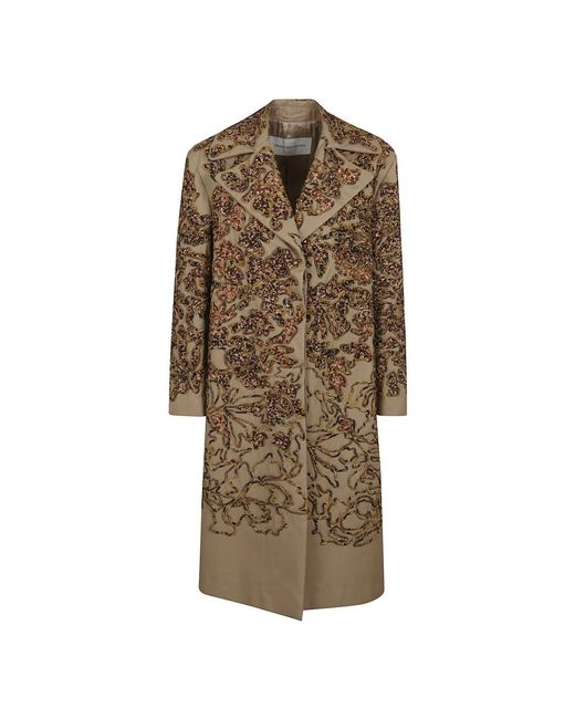 Dries Van Noten Brown Single-Breasted Coats