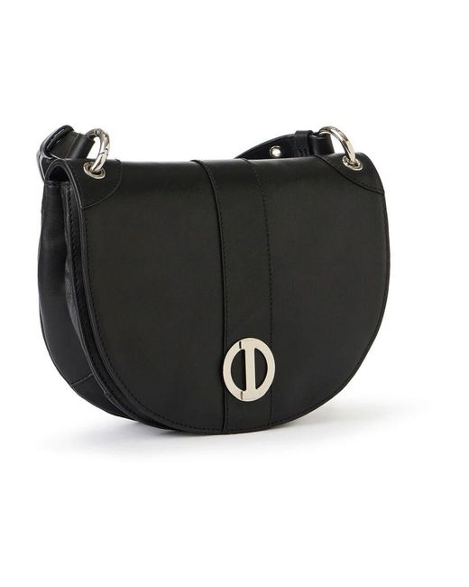 Iceberg Black Schwarze lomar rindsleder-handtasche mit griff oben