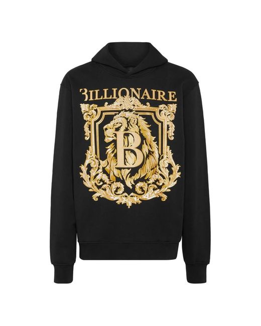 Billionaire Hoodies & Sweatvesten ,Zwart ,Katoen Hooded Sweatshirt Lion in het Black voor heren