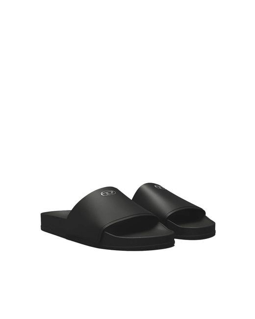 DIESEL Black Sliders for men