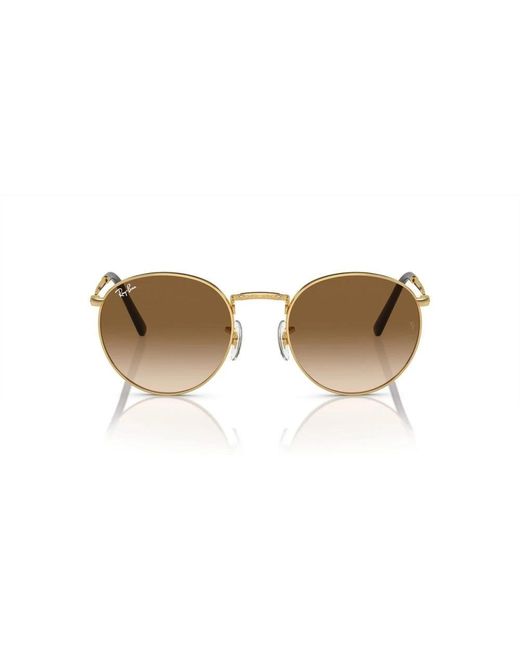 Ray-Ban Gouden Ronde Zonnebril Lichtbruin Getint in het Yellow