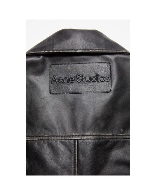 Acne Gray Leather Jackets