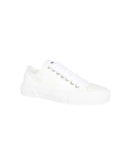 MSGM Schoenen ,Wit ,Polyester Polyester Rubber Canvas Sneakers in het White