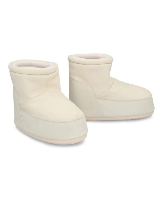 Moon Boot Natural Kurze Stiefeletten Mit Runder Spitze