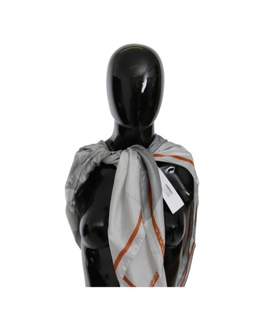 CoSTUME NATIONAL Gray Silky Scarves