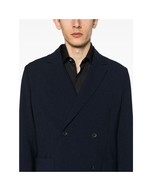 Paul Smith Blaue Wollmischung Texturierte Jacke in Blue für Herren