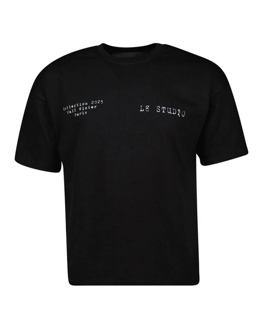 L8 Studio Tops ,Zwart ,Katoen Vierge T-Shirt in het Black voor heren