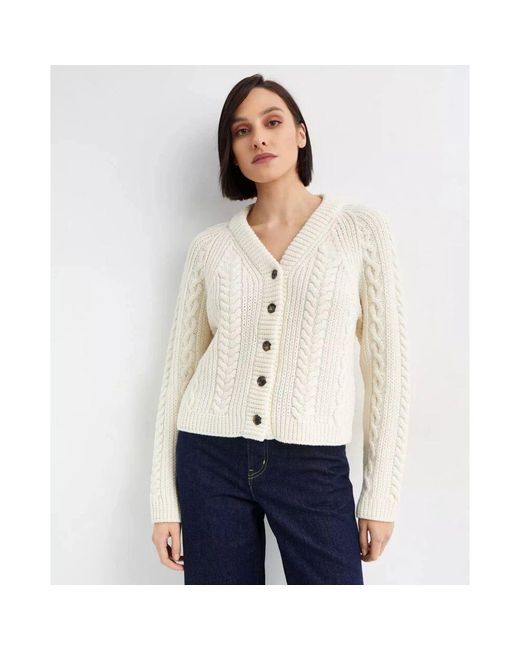KENZO White Woll-Cardigan Mit Logomuster