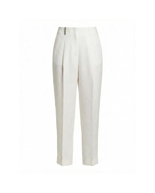 Peserico White Tapered Trousers