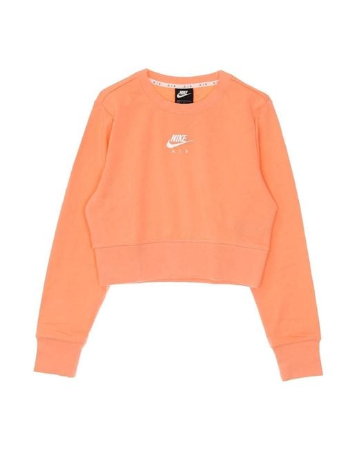 Nike Fitness ,Oranje ,Katoen Cropped Crewneck Sweatshirt Sportswear Air Crew in het Orange