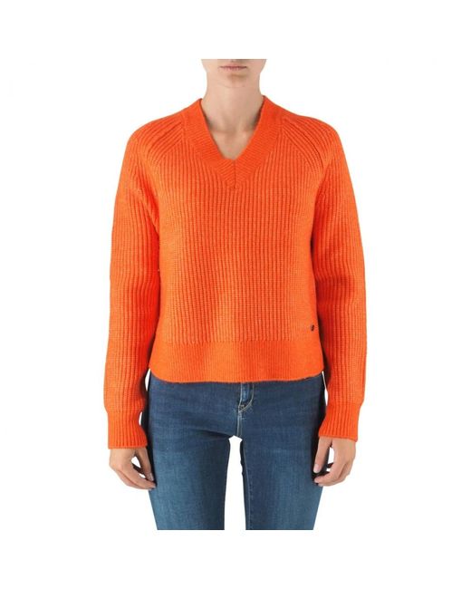 Replay Orange V-Neck Knitwear