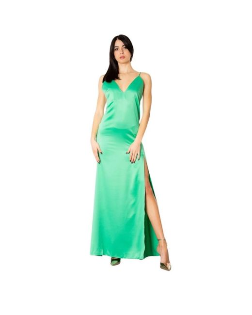 ACTUALEE Kleedjes ,Groen ,Polyester Maxi Kleedjes in het Green