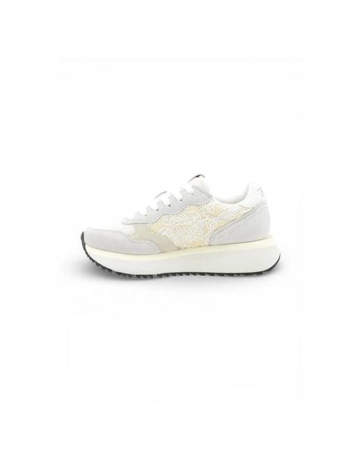 Sun 68 White Sneakers