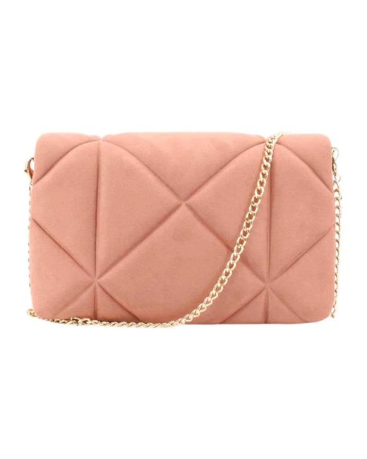 Love Moschino Pink Weiche Schultertasche Aus Gestepptem Stoff