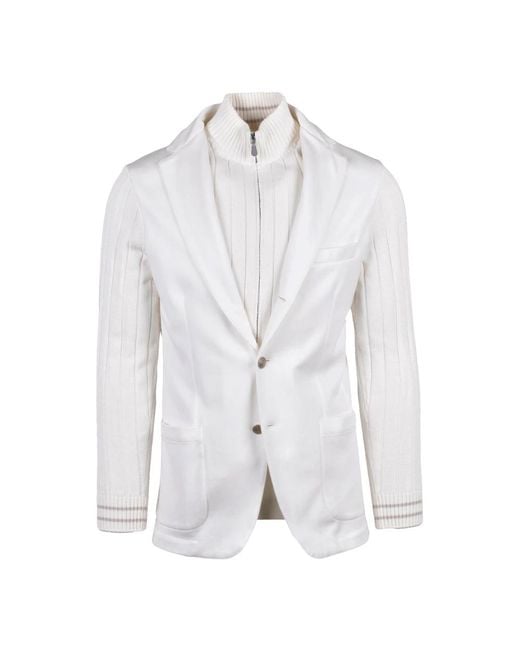 Eleventy White Blazers for men