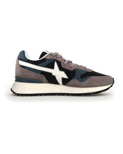 W6yz Blue Technical Fabric Chunky Sneakers for men
