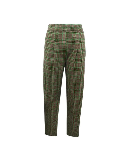 EMMA & GAIA Green Slim-Fit Trousers