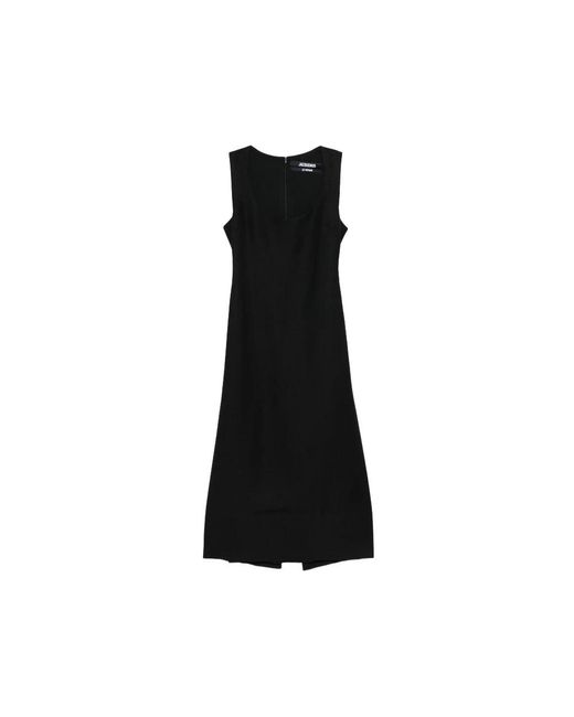 Jacquemus Square Neck Midi Jurk in het Black