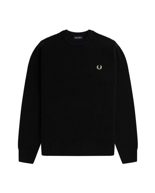 Fred Perry Black Round-Neck Knitwear for men