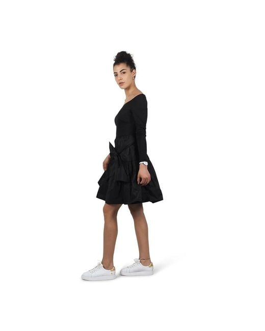 Ralph Lauren Black Kurzes Kleid Kasbrette Schwarz