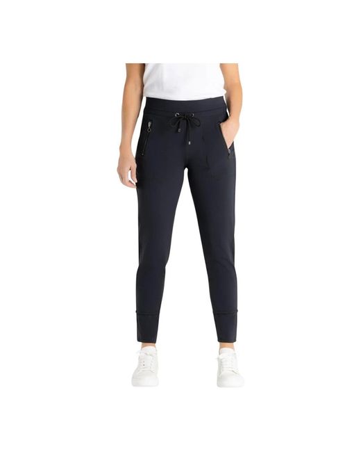 M·a·c Broeken ,Zwart ,Slim-Fit Easy Active Broek Zwart in het Blue