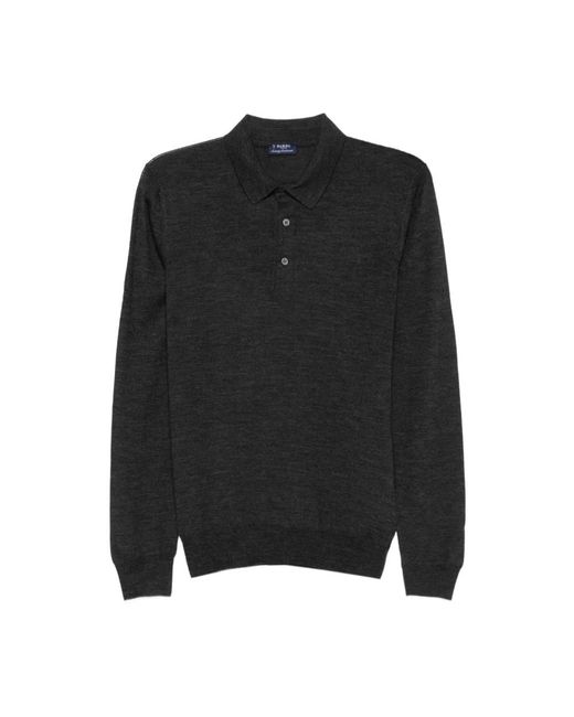 Barba Napoli Black Round-Neck Knitwear for men