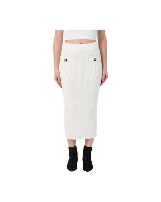Balmain White Midi Skirts