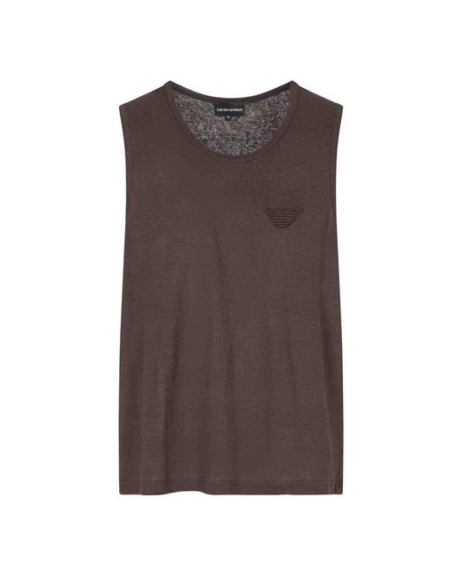 Emporio Armani Brown Sleeveless Tops for men
