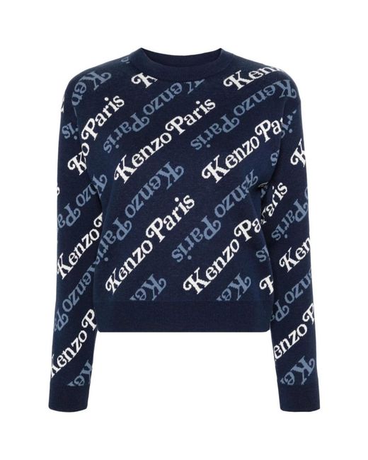KENZO Blue Round-Neck Knitwear