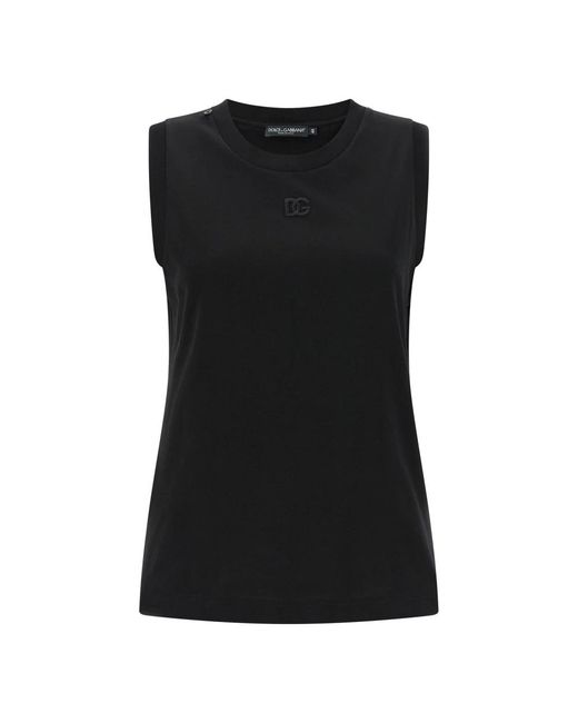 Dolce & Gabbana Black Sleeveless Tops