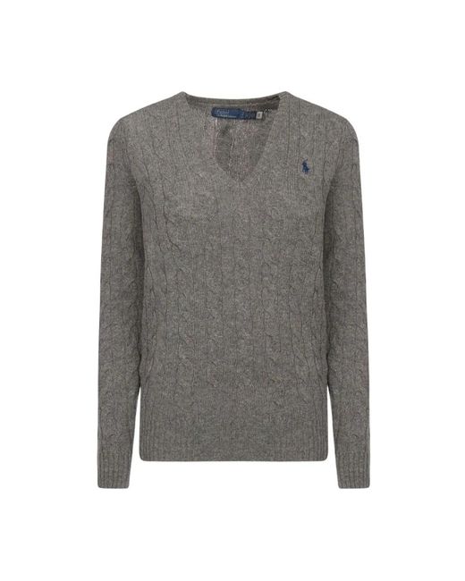 V-Neck Knitwear Polo Ralph Lauren en coloris Gray