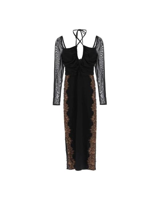 Self-Portrait Black Self Portrait Midi Dress With Cut-out