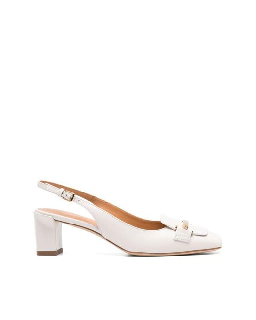 Tod's Pink Weiße slingback-riemen mit niedrigem absatz