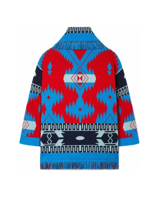 Alanui Blue Icon jacquard cardigan pullover multicolour