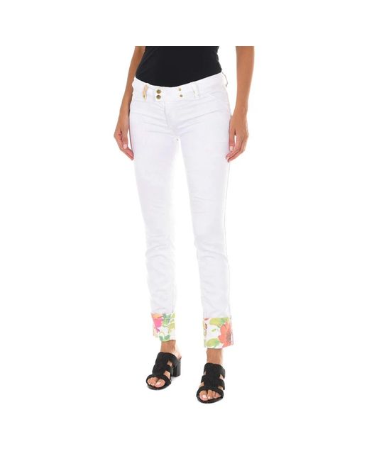 Met White Slim-Fit Trousers