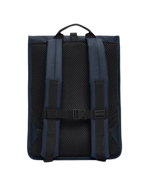 Rains Blue Waterproof Rolltop Rucksack for men