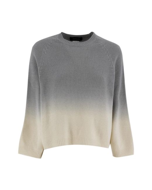 Round-Neck Knitwear Fabiana Filippi de color Gray
