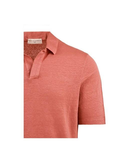 FILIPPO DE LAURENTIIS Red Polo Shirts for men