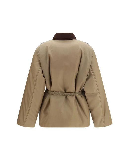 Versace Brown Belted Coats