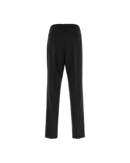Versace Black Straight Trousers for men