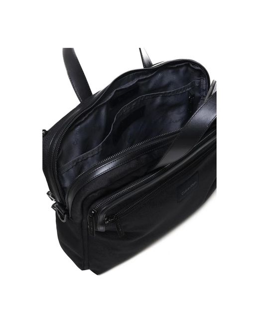 Calvin Klein Schwarze laptoptasche mit griff in Black für Herren