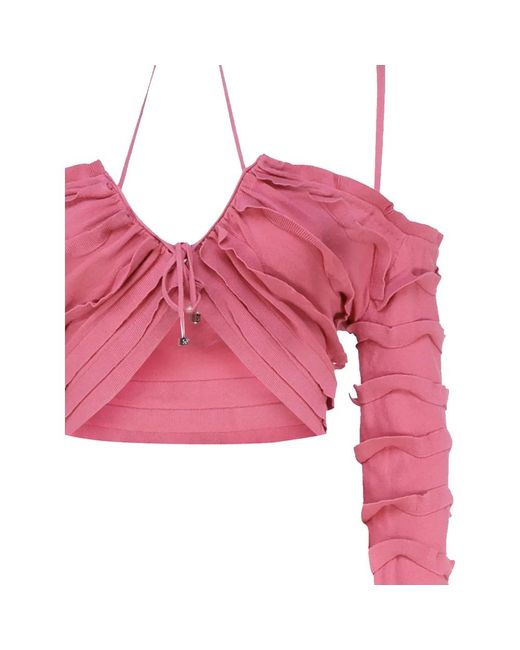 Blumarine Pink Rosa ruffle sweaters