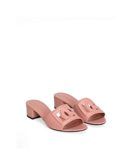 Dolce & Gabbana Pink Heeled Mules