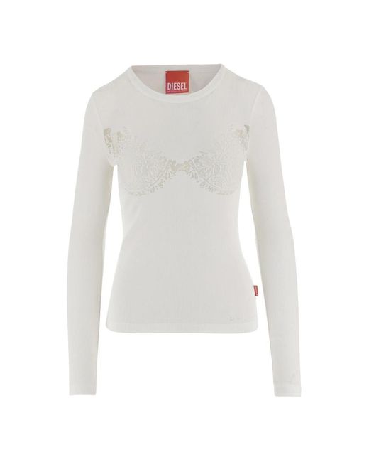 DIESEL Devore Kant Top in het White