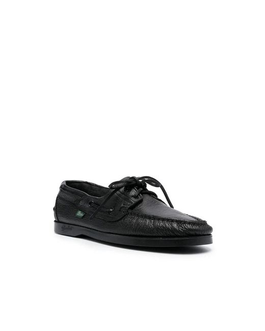 Paraboot Black Boat Shoes for men