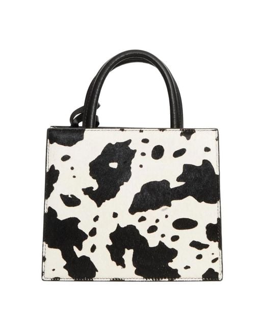 Mc2 Saint Barth Black Kuhmuster Mini Shopper Handtasche